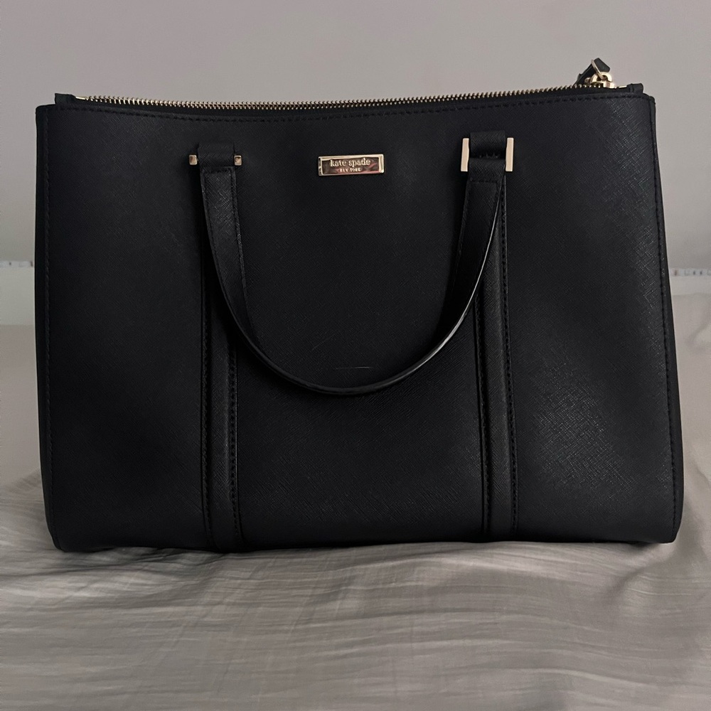 Kate Spade Black Leather Tote Bag